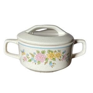 Vintage Temper-ware covered sugar bowl by Lenox